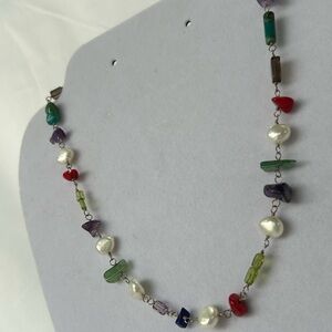 Silpada Multi-Stone/Pearl Necklace on sterling Silver